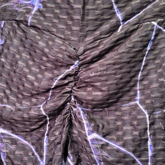 Women's Legging High Waist Lightning Bolt Workout Yoga Pants Blue/Black XX-Large - Picture 4 of 11